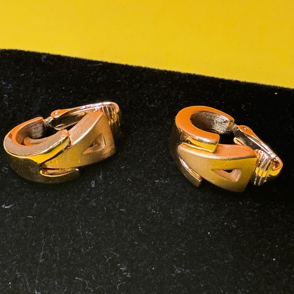 Givenchy Gold Logo Clip-On Earrings